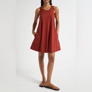 COS Rust Red Sleeveless A-Line Dress | 100% Organic Cotton Size S NWT